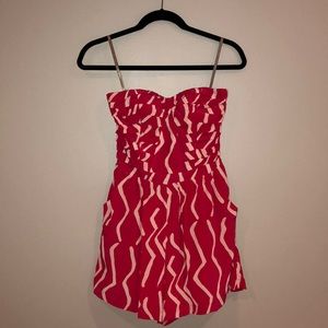 Charlie Jade // Strapless Silk Pink Romper
